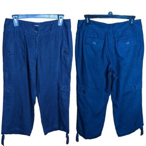 Michael Michael Kors Blue Linen Capri Pants Size 4